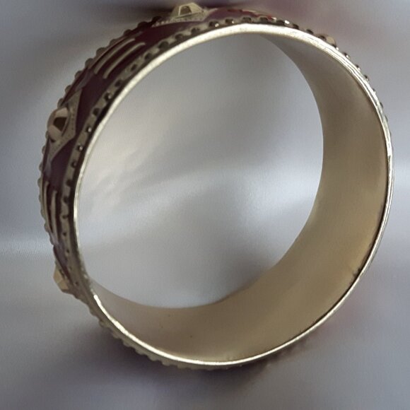 Belle Noel For Kim Kardashian Gold Tone Enamel Statement Bangles Bracelets (2) - Picture 11 of 14